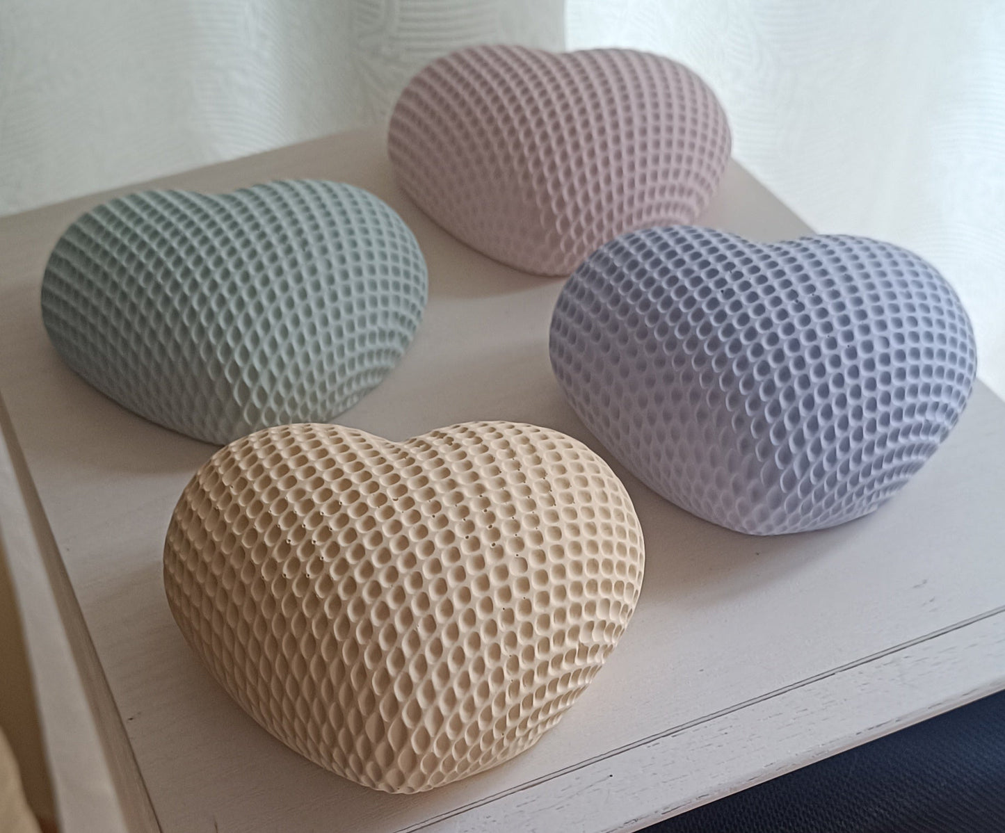 Deko-Herzen Set 3 Stk. gleichfarbig