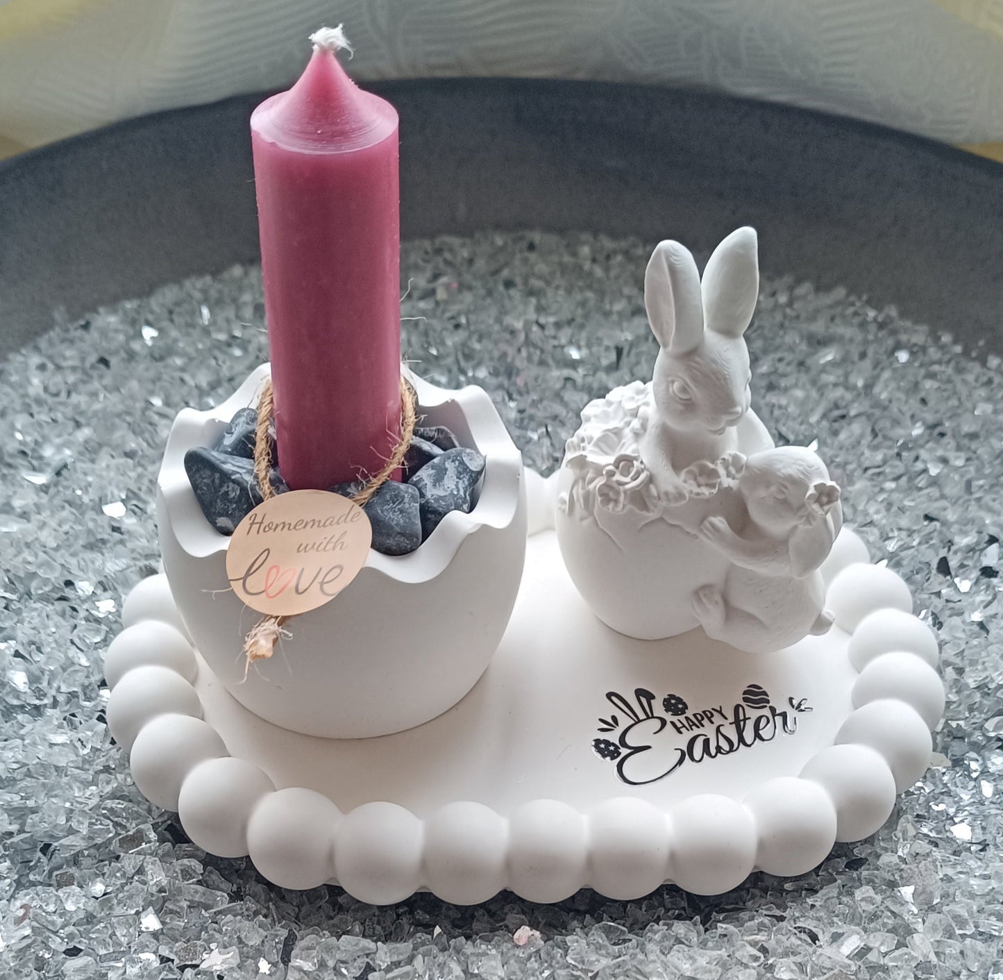 Ostertablett B=16cm H=13cm incl. Kerze