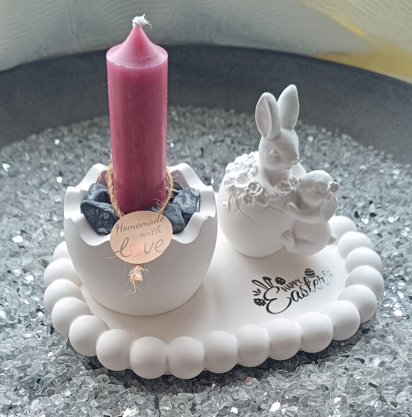 Ostertablett B=16cm H=13cm incl. Kerze