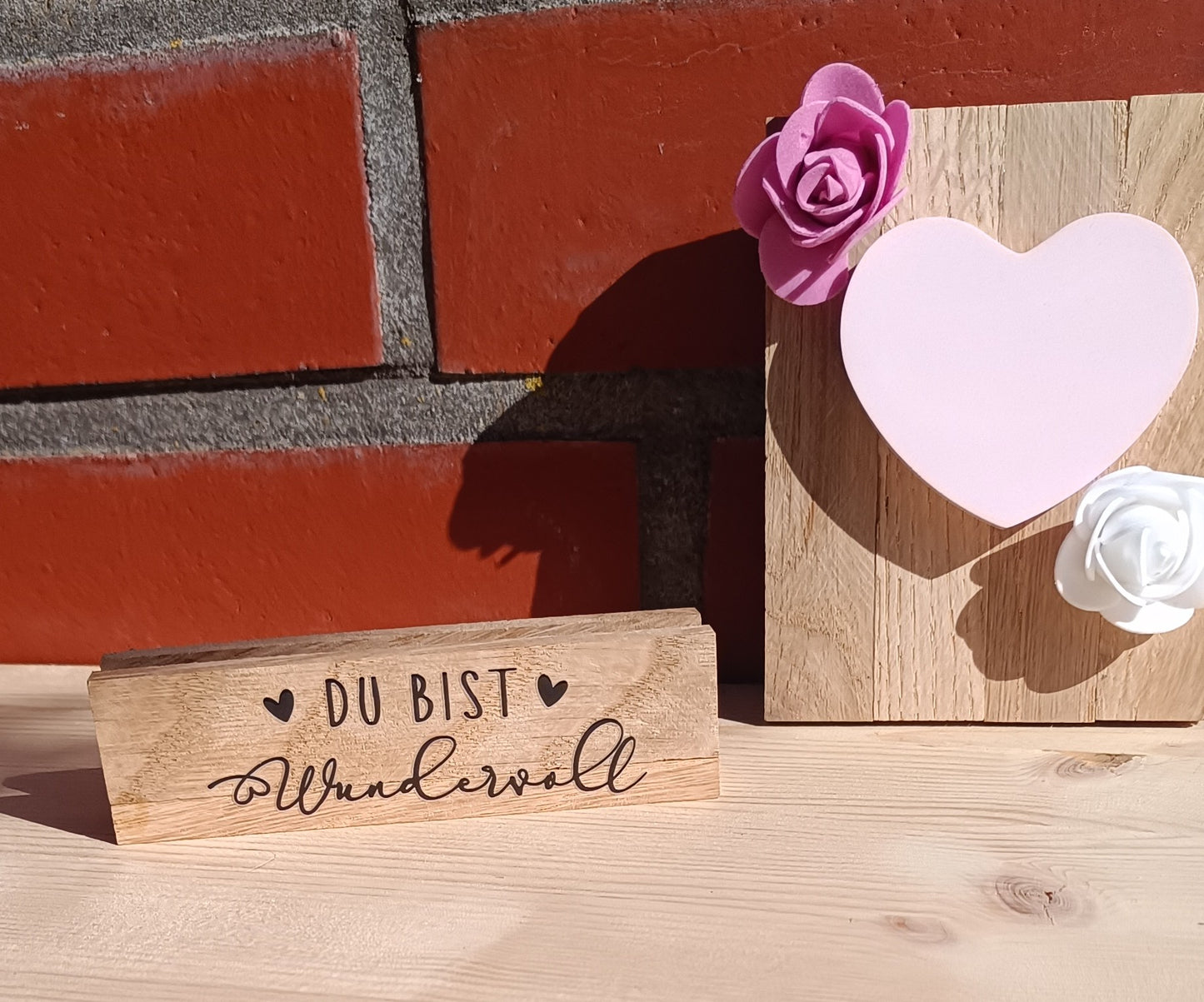 Dekoplatte "Herz/Blume"