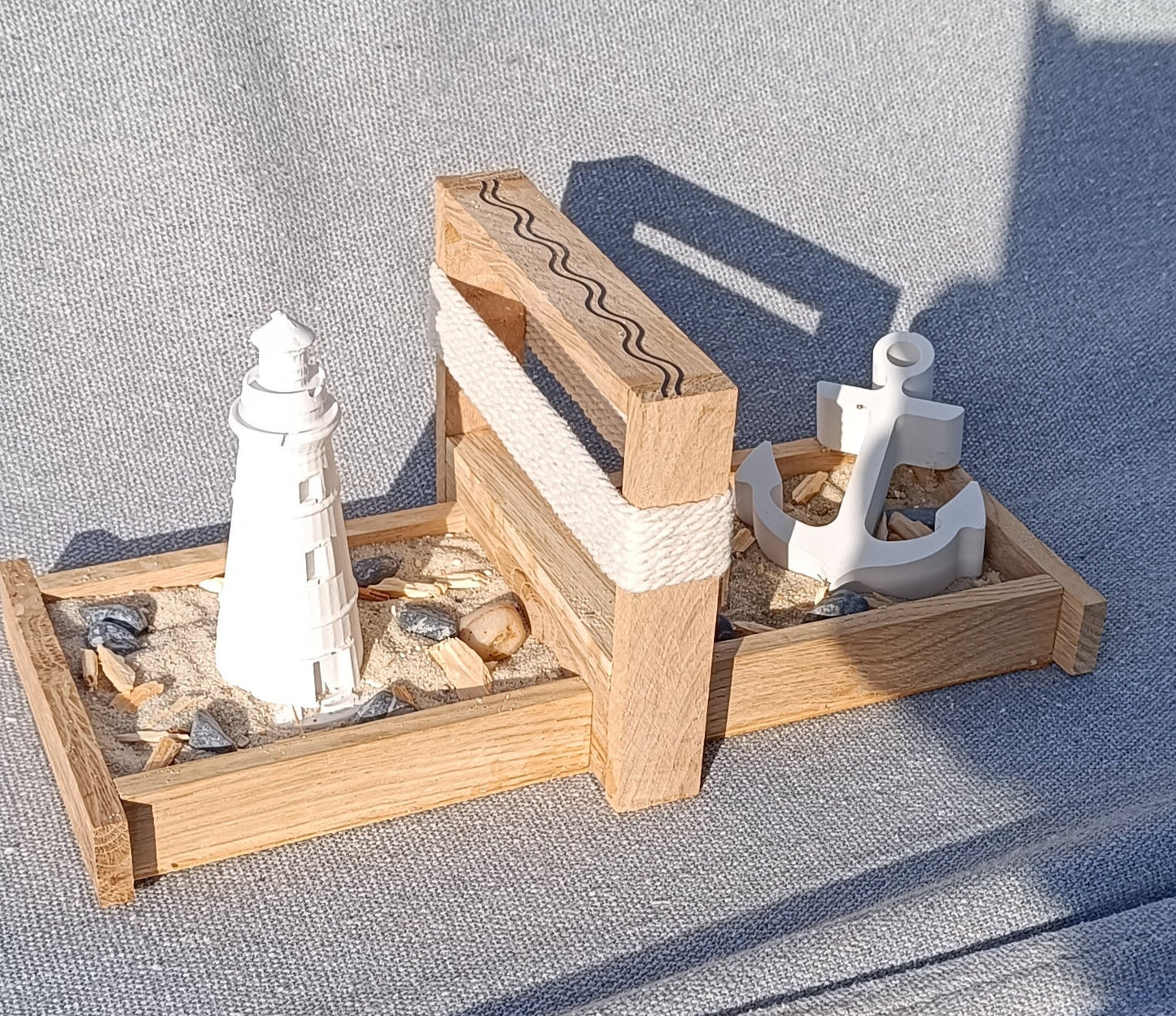 Dekotablett "Leuchtturm am Strand"