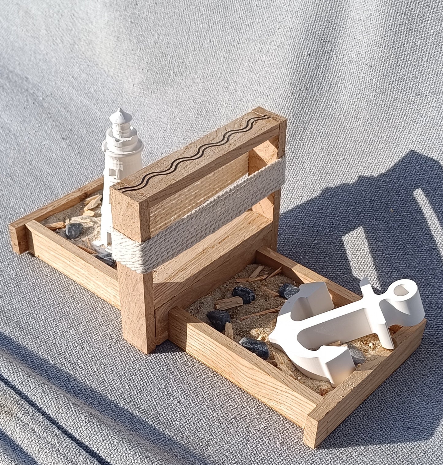 Dekotablett "Leuchtturm am Strand"