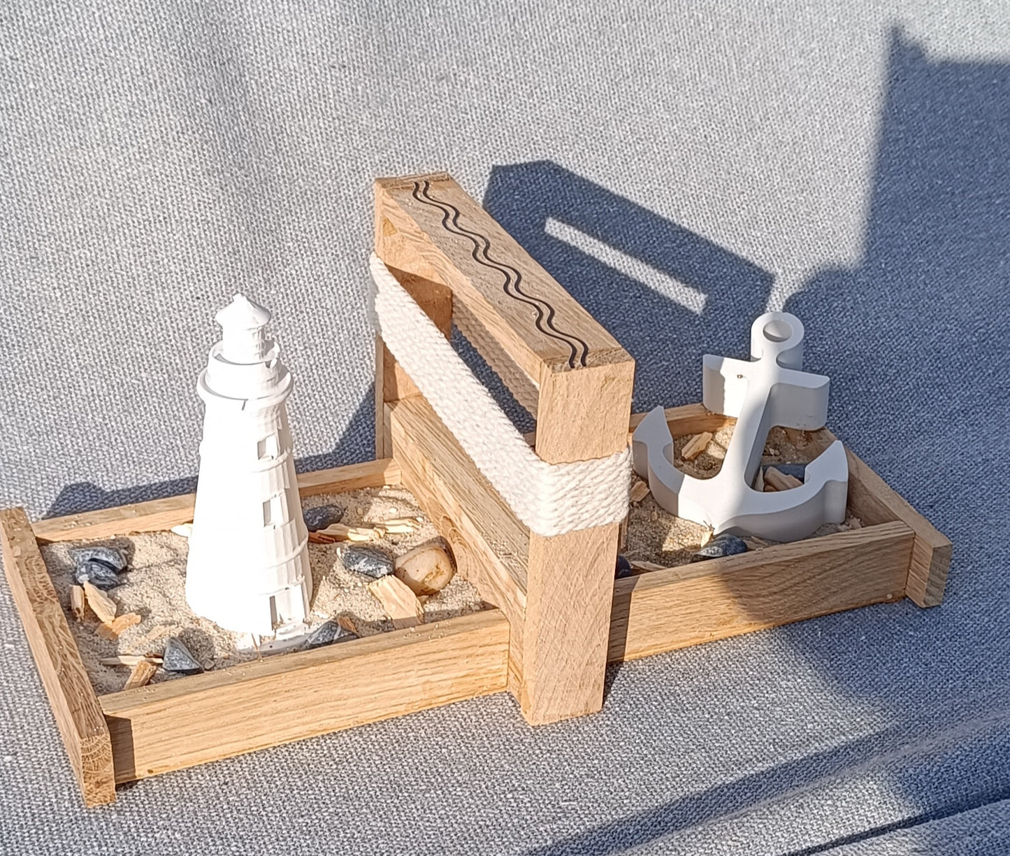 Dekotablett "Leuchtturm am Strand"