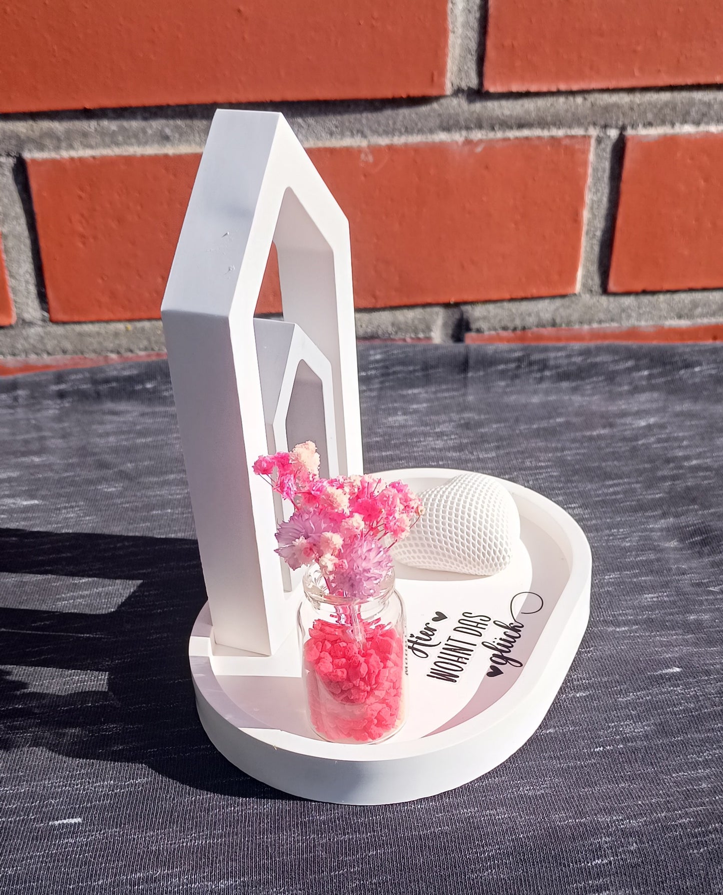 Dekotablett "Glücksherz"