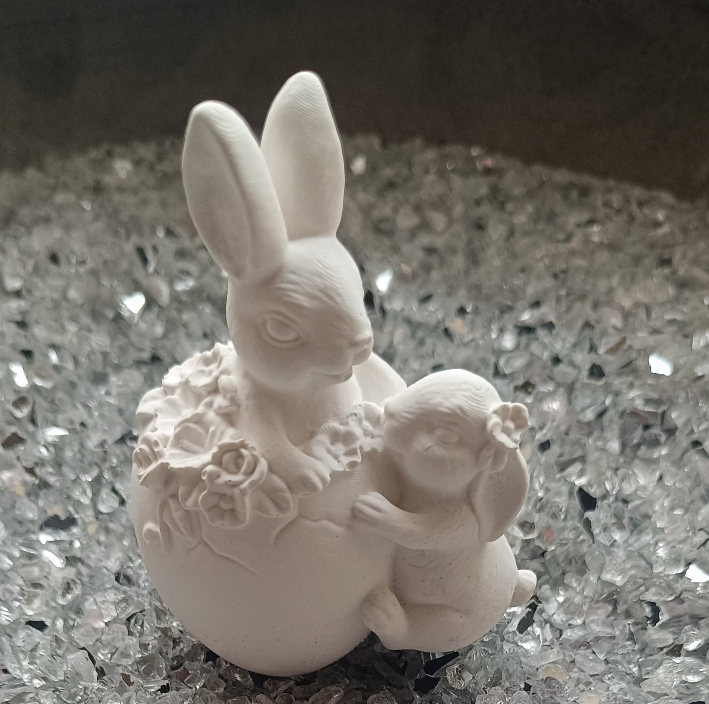 Osterhase mit Baby H=8,5cm B=6cm