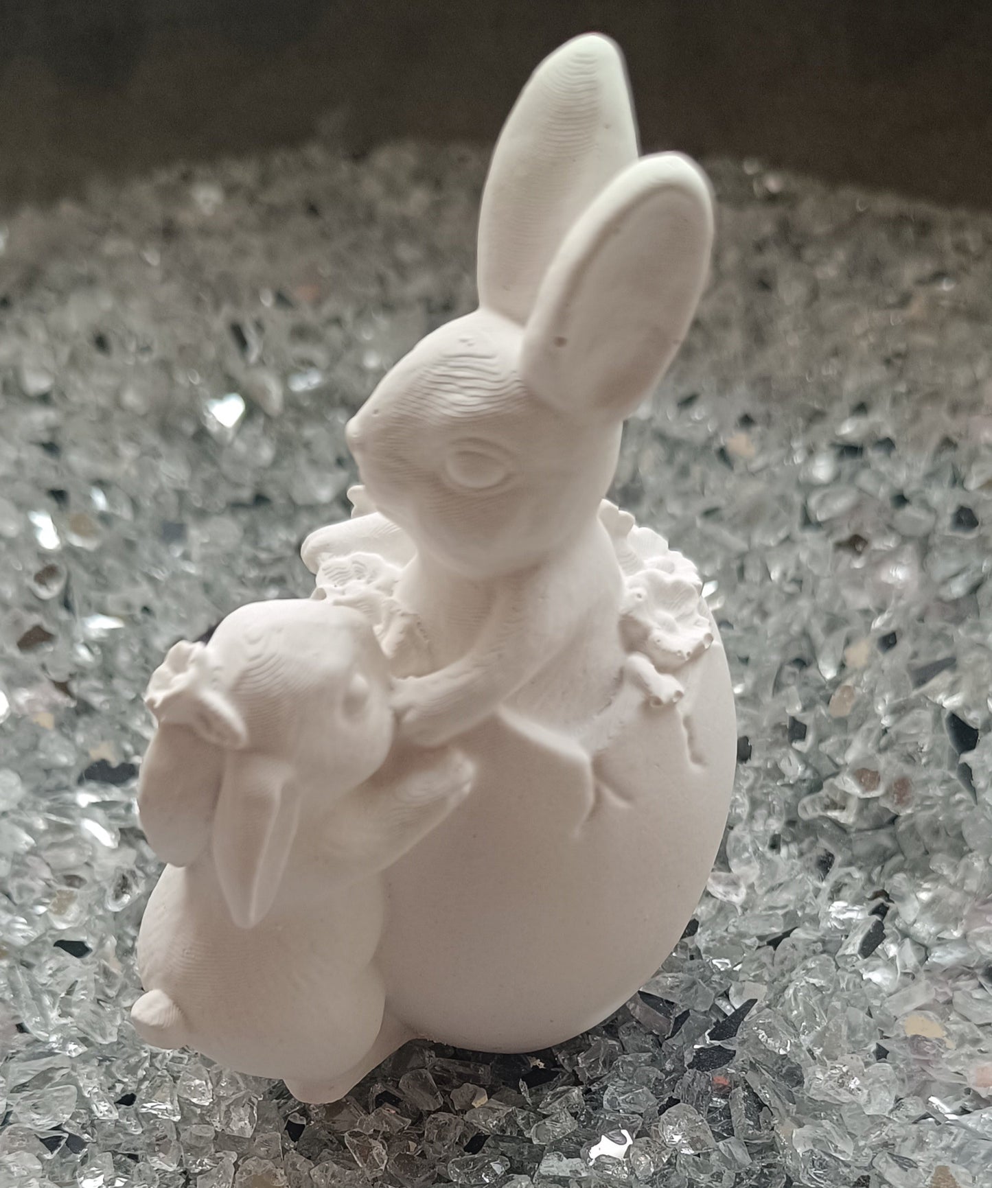 Osterhase mit Baby H=8,5cm B=6cm