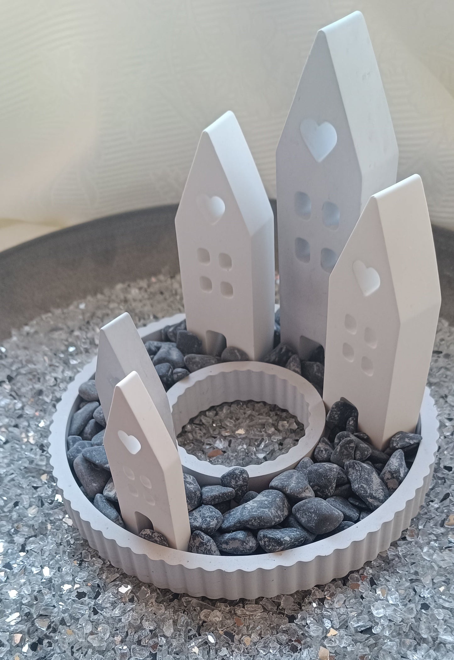 Dekoschale mit Kerze D=17cm