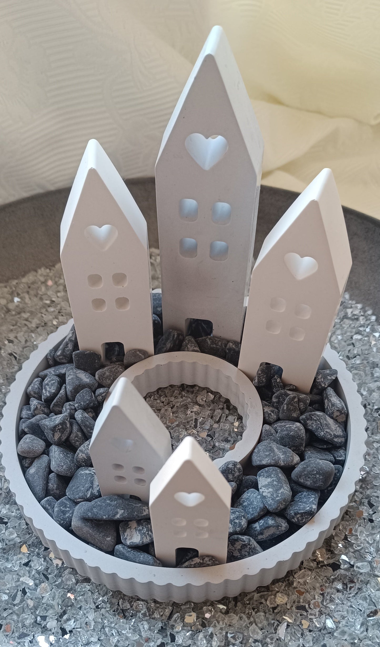 Dekoschale mit Kerze D=17cm