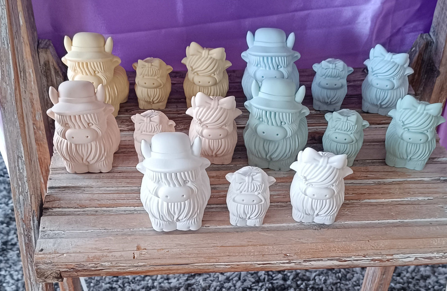 Rinder Set 3 Stk. Papa/Mama mit Kind