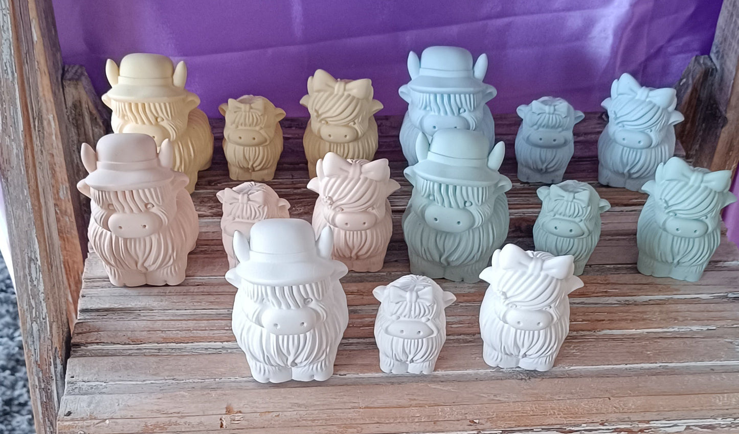 Rinder Set 3 Stk. Papa/Mama mit Kind