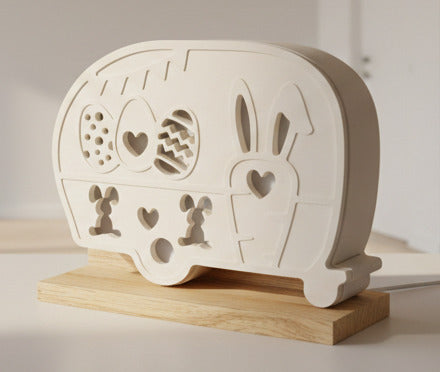 Wohnwagen auf Holzsockel