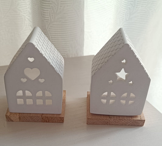 Haus "klein" Set 2 Stk. mit Herz u. Stern