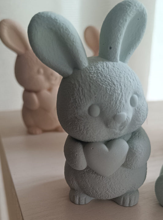 Hasenpärchen "Herz und Blumenstrauß"