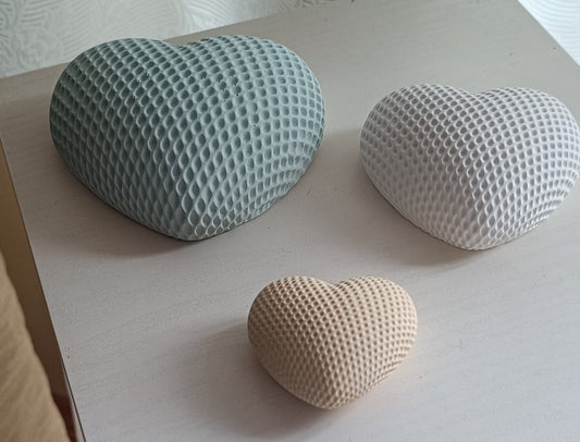 Deko-Herzen Set 3 Stk. gleichfarbig