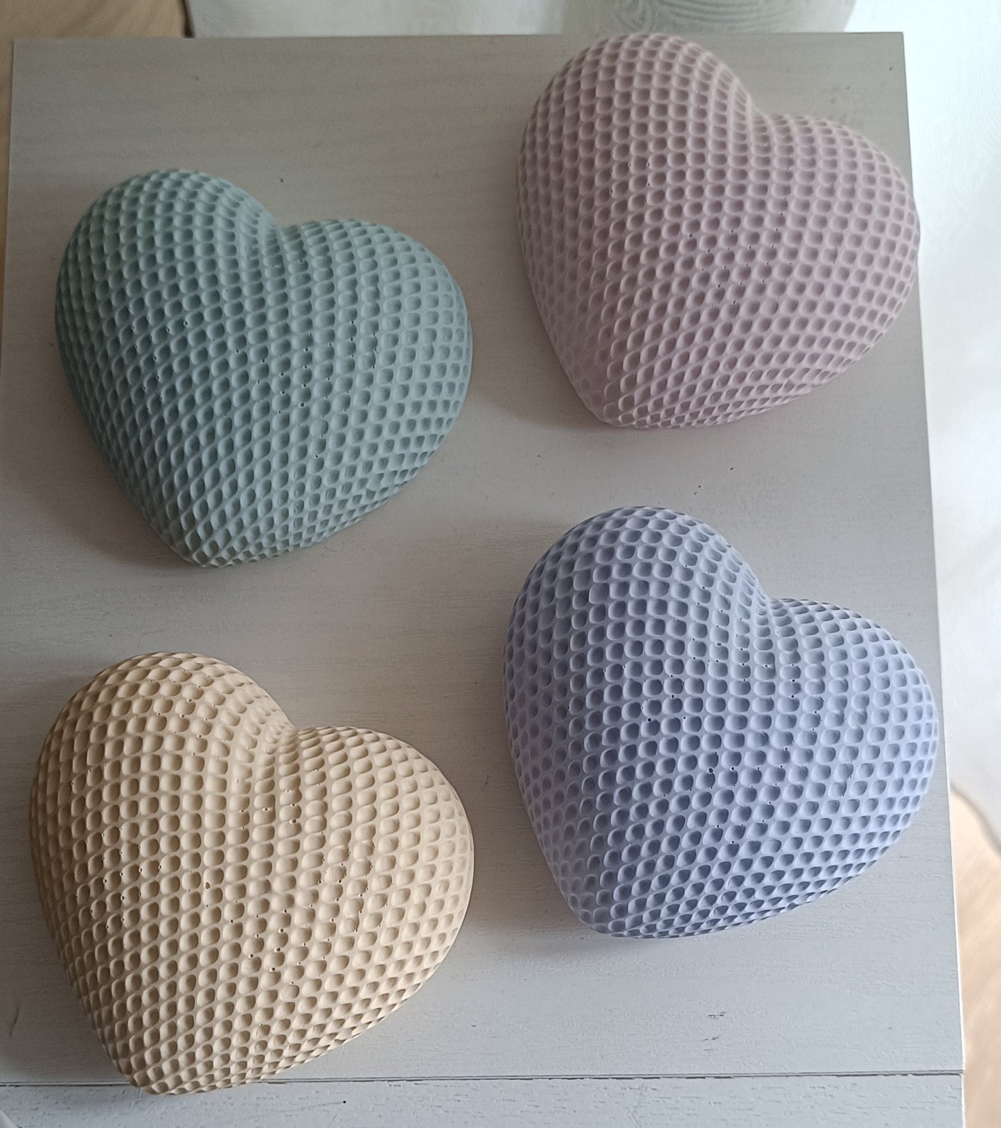 Deko-Herzen Set 3 Stk. gleichfarbig