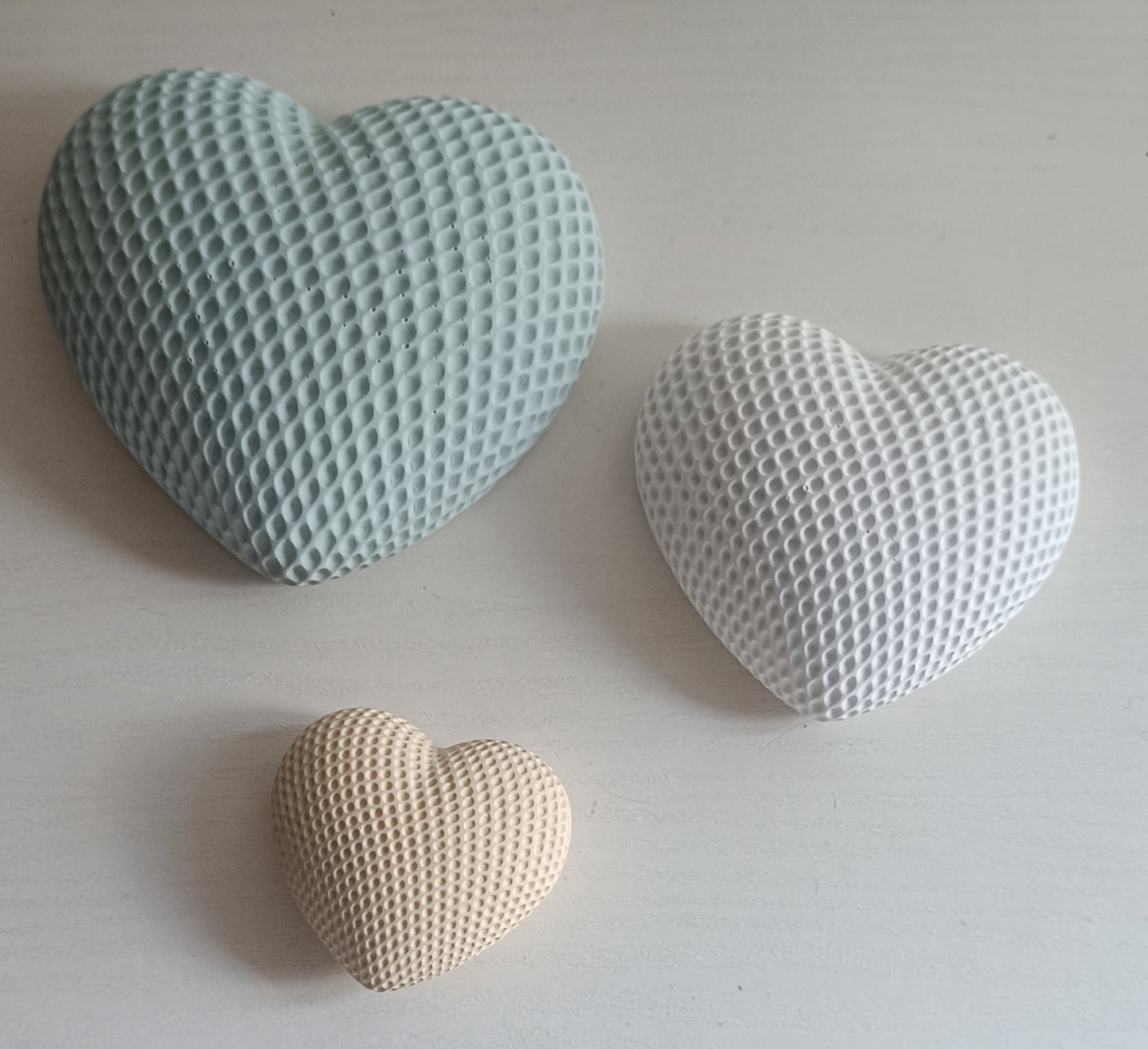 Deko-Herzen Set 3 Stk. gleichfarbig